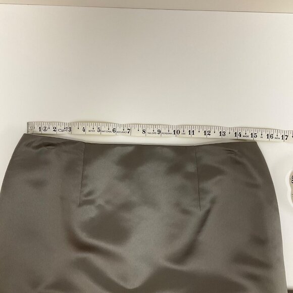 New Image Two-Piece Gray Corset Sweep Train Silk Womens Sz 10 Formal Dress Prom - Picture 7 of 16